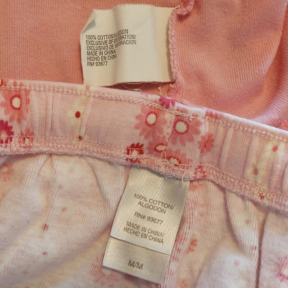 Adonna Short Sleeve Pink Flowered Capri PJ M - Picture 6 of 12
